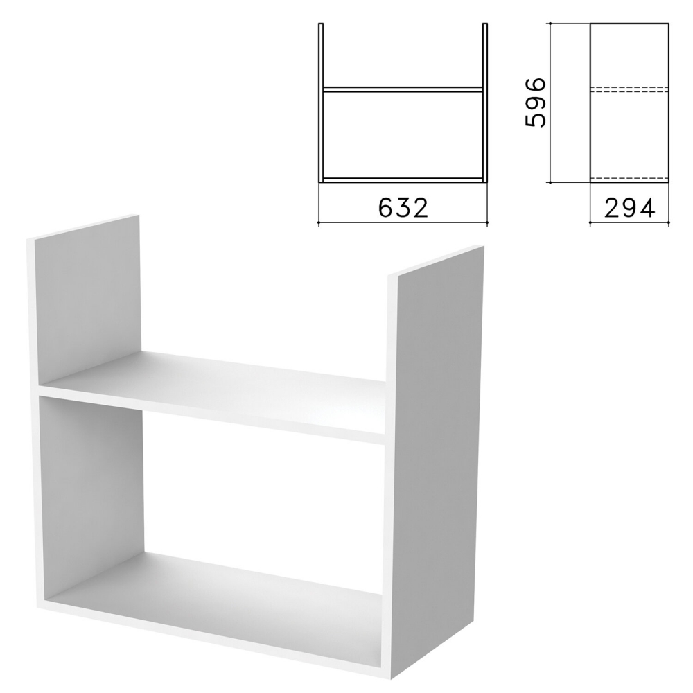 Полка навесная настенная Бюджет, 632х294х596 мм, белый