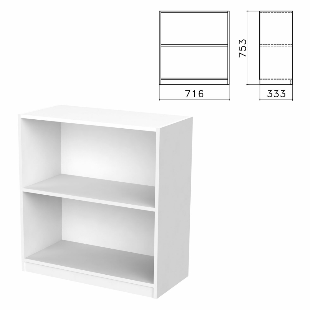 Шкаф (стеллаж) Бюджет, 716х333х753 мм, 1 полка, белый