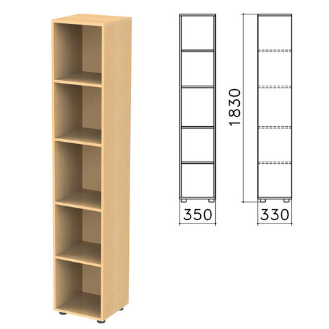 Шкаф (стеллаж) Канц, 350х330х1830 мм, 4 полки, цвет бук невский, КК32.1