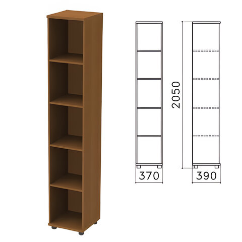 Шкаф (стеллаж) Монолит, 370х390х2050 мм, 4 полки, цвет орех гварнери, КМ45.3