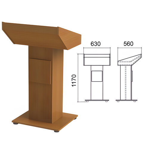 Трибуна напольная Монолит, 630х560х1170 мм, цвет орех гварнери, ТЛ03.3