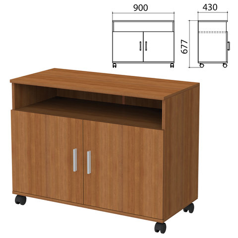 Тумба для оргтехники Канц, 900х430х677 мм, 2 двери, цвет орех пирамидальный